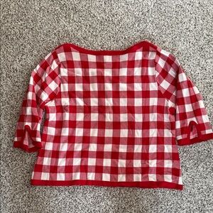 Red and White Checkered Women's Sweater